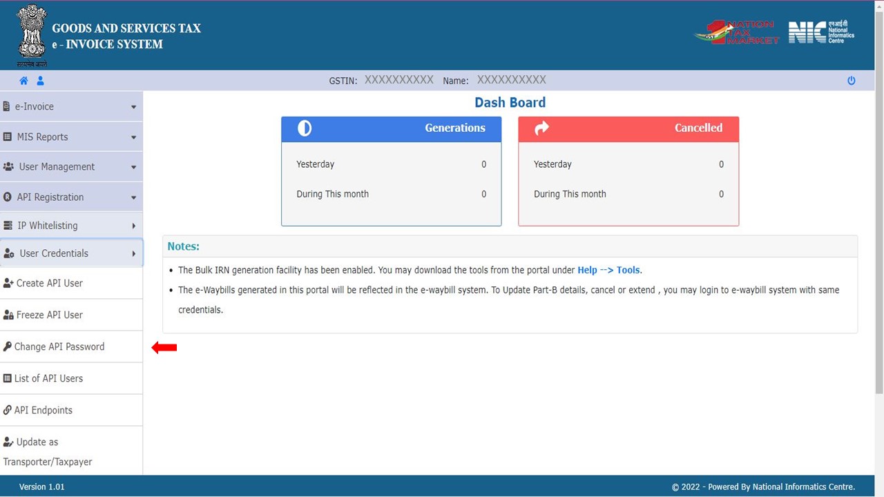 API Registration e-invoice